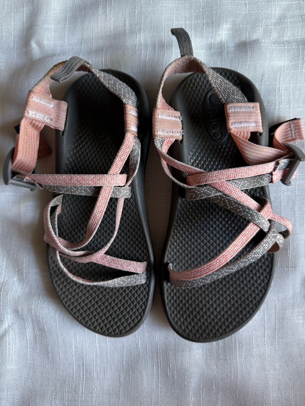 Chaco ZX/1 Ecotread Sandals Burlap Heather Pink Gray Outdoors Sz 3 - big kids